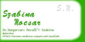 szabina mocsar business card